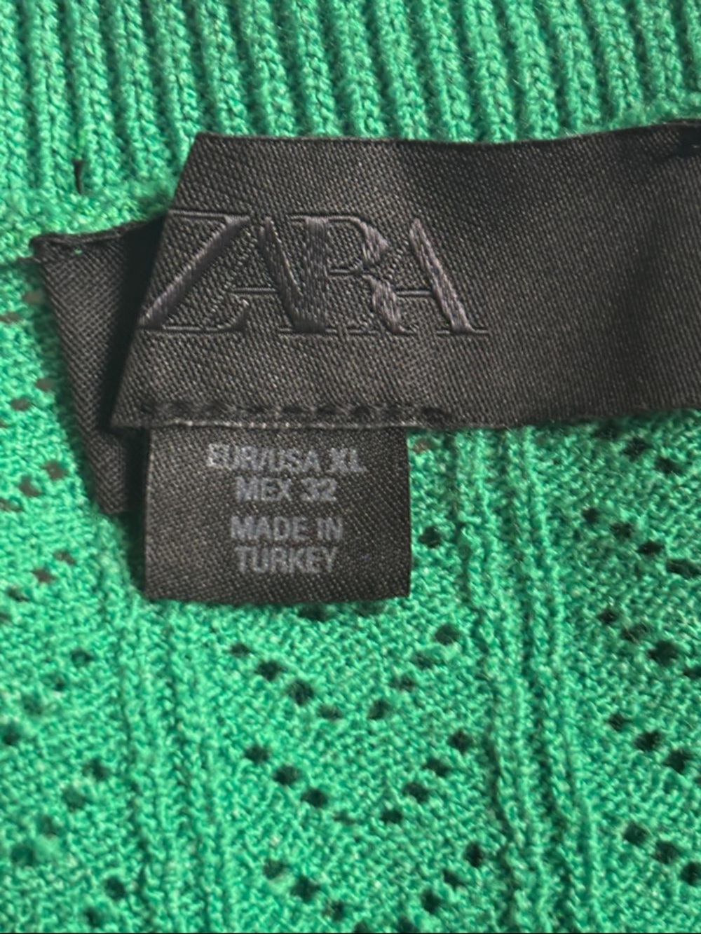 Zara Green Short-Sleeve Button-Front Cardigan - Picture 4 of 5
